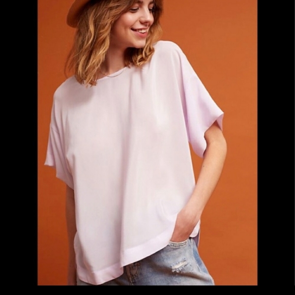Anthropologie Tops - Anthropologie silk drop shoulder top.